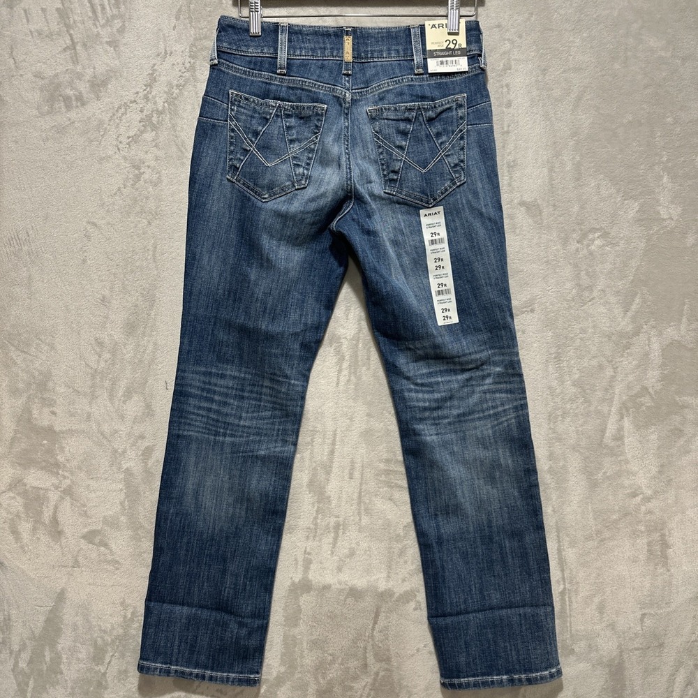 Ariat Real Jeans Women's Size 29 Perfect Rise Straight Leg Cowgirl Western NWT - Picture 2 of 8
